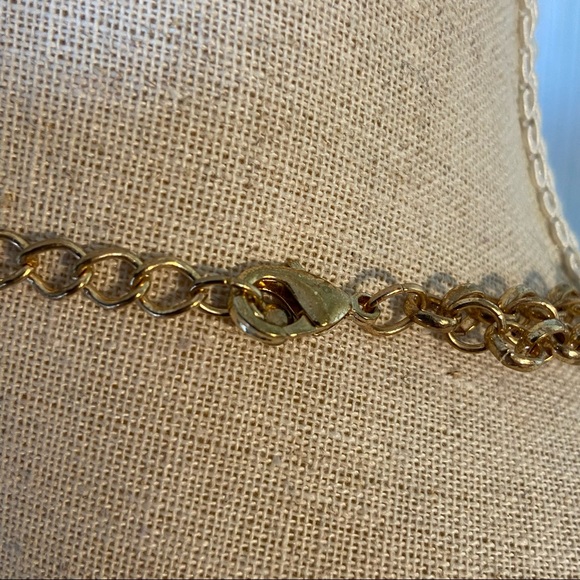 Bebe Gold and Blue Tassle Pendant Necklace NWOT - Picture 12 of 16